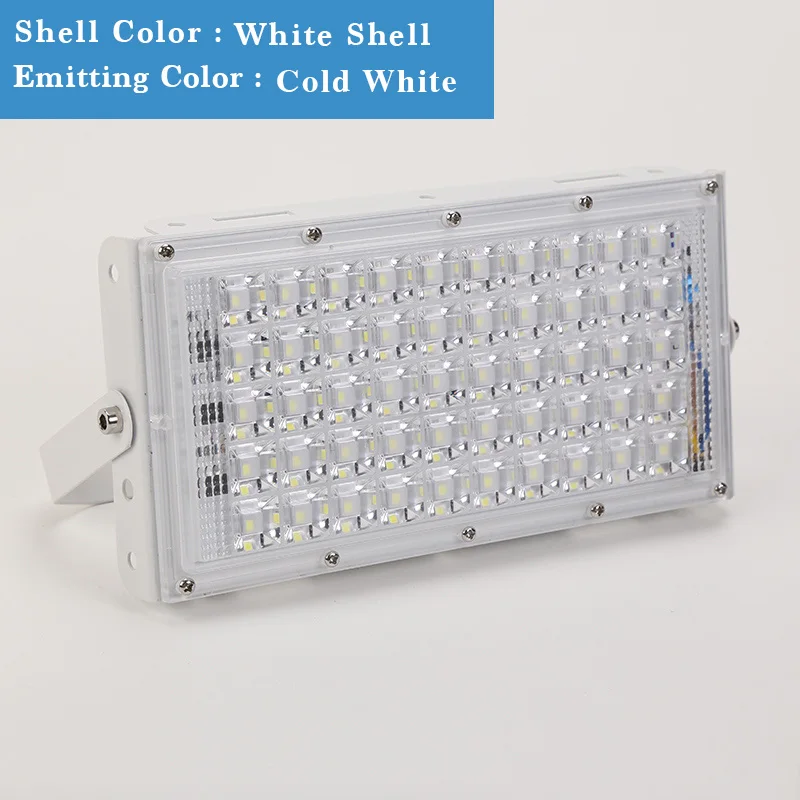White Shell LUCKYLED Светодиодный прожектор светильник 50 Вт AC 220V 240V Водонепроницаемый Ip65 Точечный светильник на открытом воздухе садовый светильник ing потолочные светильник s Светодиодный отражатель холодный белый - Испускаемый цвет: White Shell