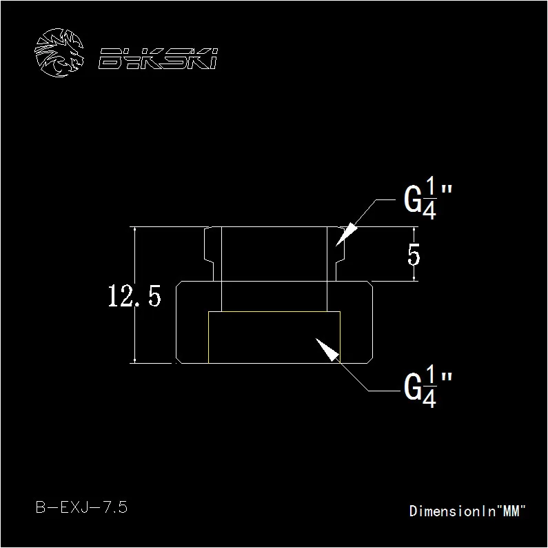 Bykski B-EXJ-7.5 G1/4 ''папа-мама 7,5 мм удлинитель