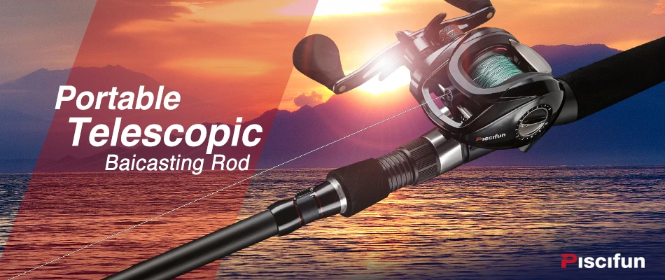 Piscifun туристическая телескопическая удочка baitcasing 2,1 М 2,4 М MH power углеродная Удочка портативная дорожная удочка для литья рыболовные снасти