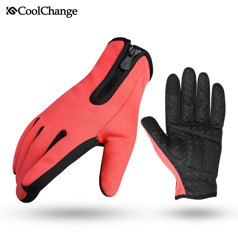 CoolChange Men Women Winter Windproof Warm Cycling Full Finger Gloves Outdoor Sports MTB Bike Bicycle Skiing Touch Screen | Спорт и