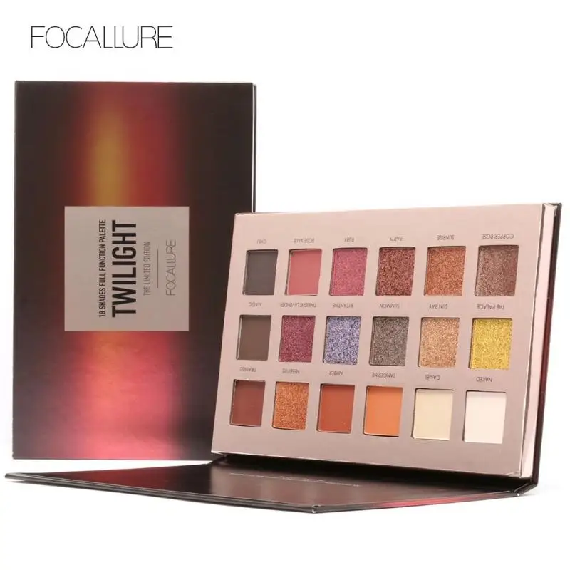 FOCALLURE матовые тени для век набор 18 Цвета Перламутровые Shimmer Макияж Палитра теней