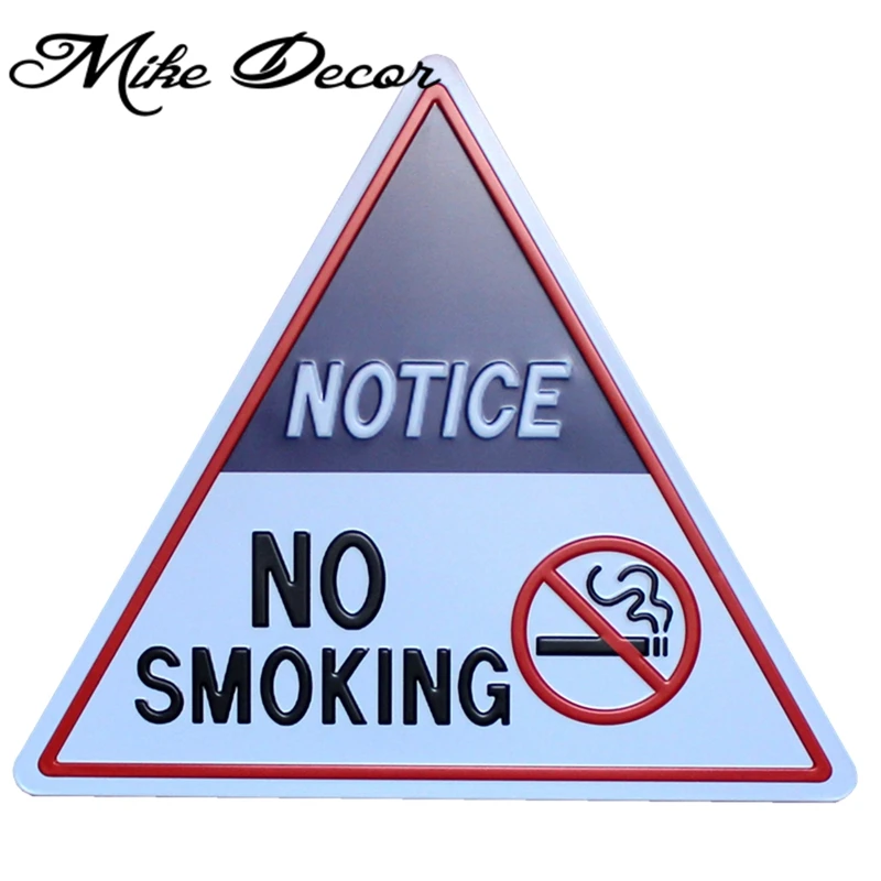

[ Mike Decor ] NO SMOKING Public Sign Gift Craft Triangle Painting decor YD-521