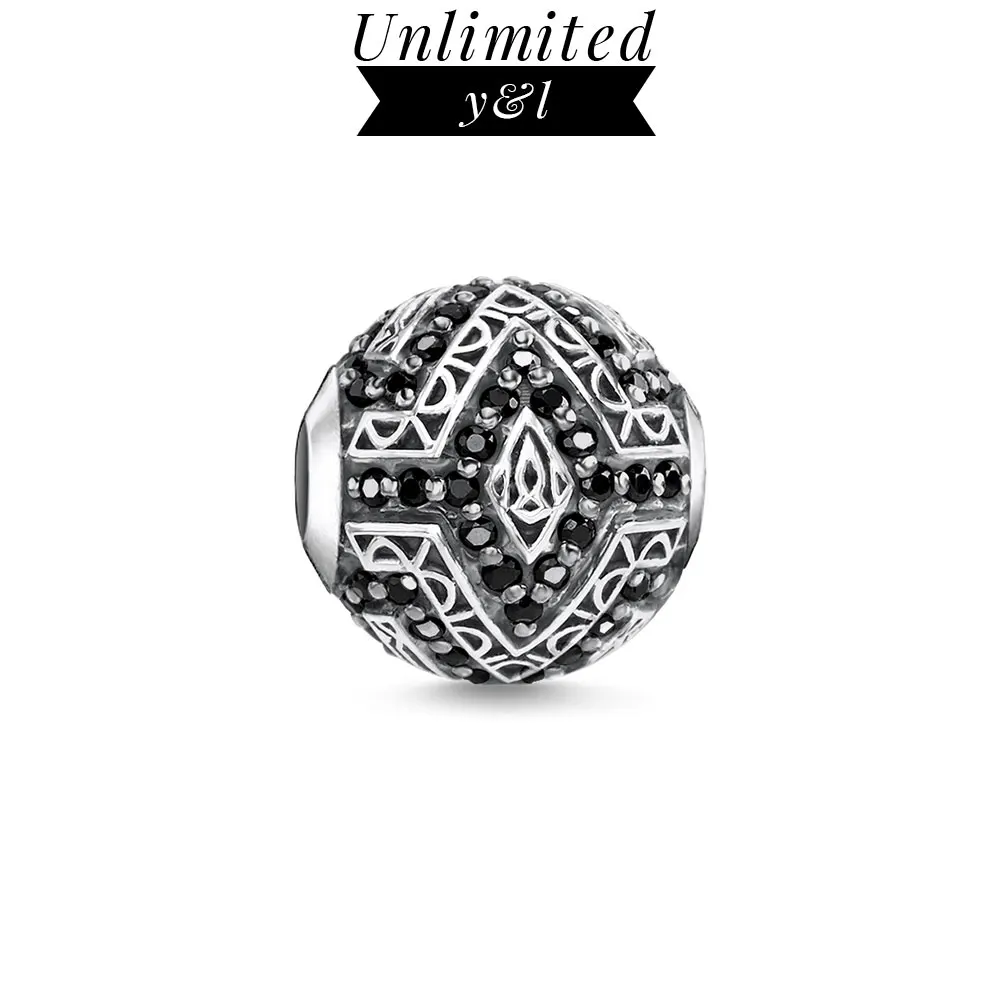 

Леопардовые зубные бусины, черный кубический цирконий, серебро, модные ювелирные изделия с животными, аксессуары, подходящие Браслеты и оже...