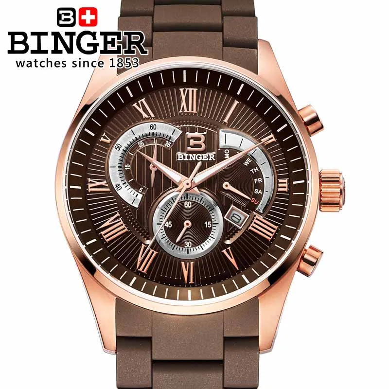 Free Shipping Wristwatches Men's Quartz Sport Utility Men Luxury Brand Automatic Chronograph Binger Military Watches Gift|watch clock|gift