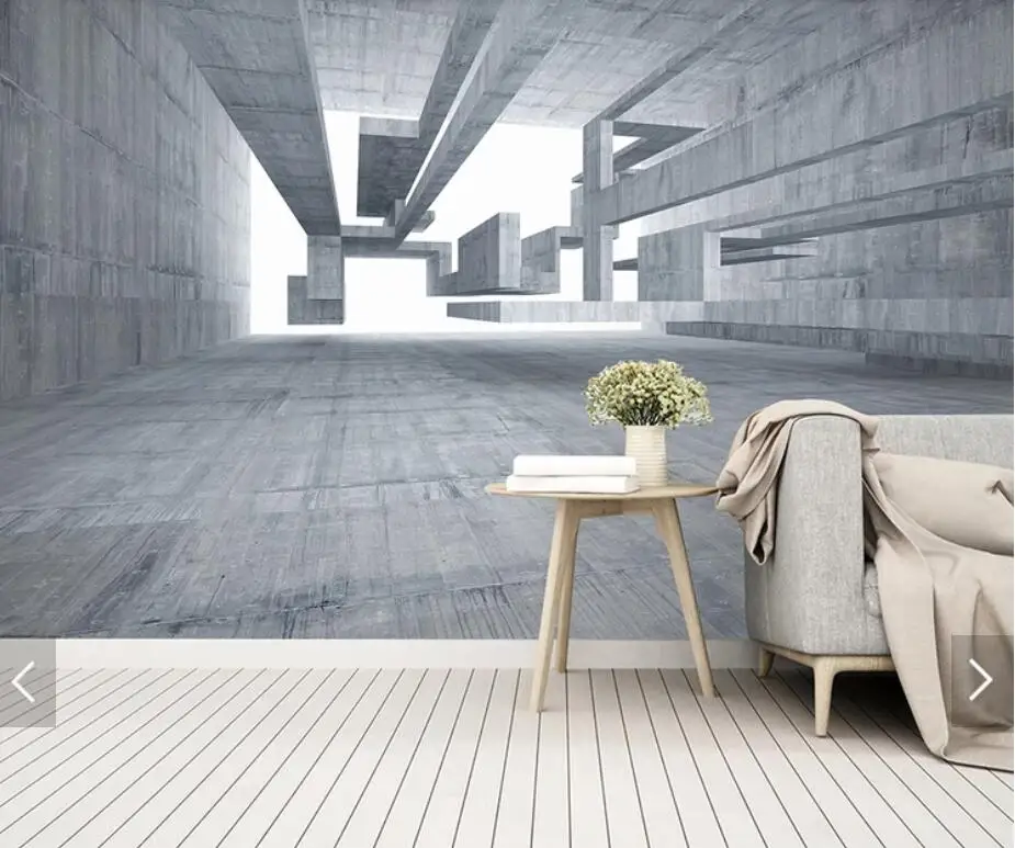 Абстрактная 3D геометрическая линия Настенная роспись творческая бумага для