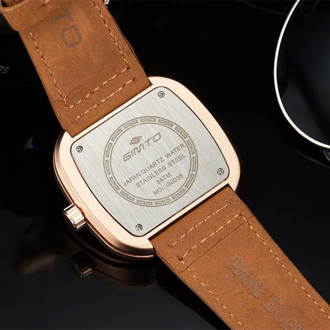 Кожаный пояс Ретро Бизнес Мужские часы gimto бренд творческий личные