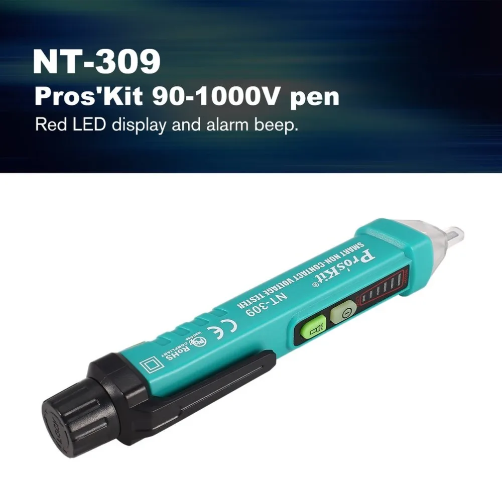 Pros'Kit NT-309 12-1000V high quality Non Contact AC Voltage Detectors Tester Sensor auto power off Electric Pen Test Pencil |