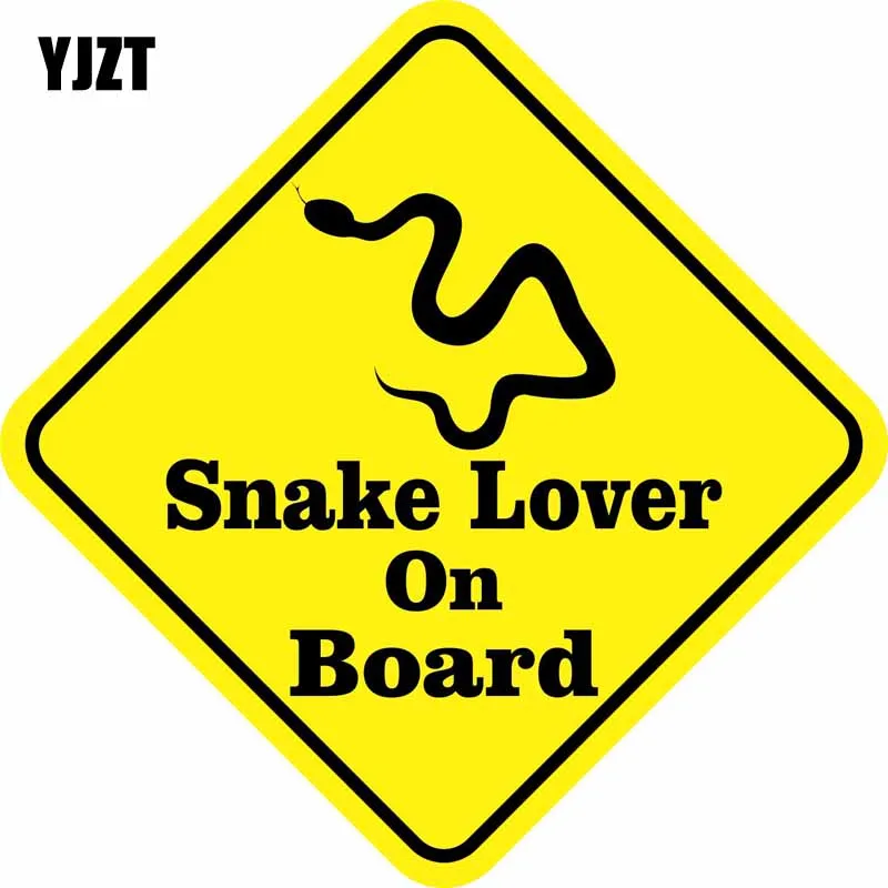 

YJZT 12.7CM*12.7CM Car Styling SNAKE LOVER ON BOARD Warning Mark Car Sticker Reflective Car Window Decal C1-7404