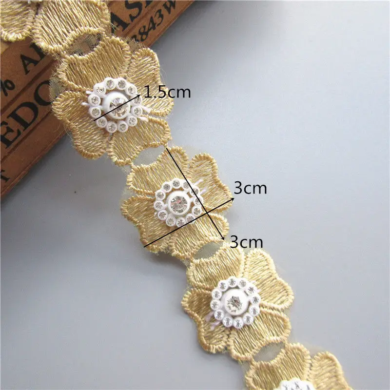 12x светло-Золотое желтое сердце цветок алмаз Кружевной Край Отделка свадебное