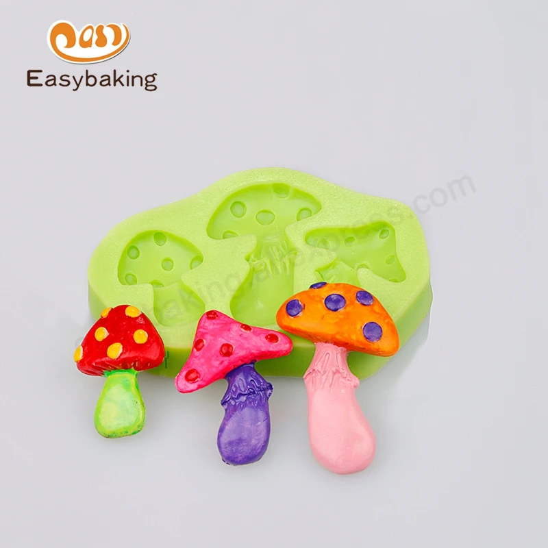 Кухонные аксессуары пищевая выпечка 3 прекрасные грибы силиконовая форма для