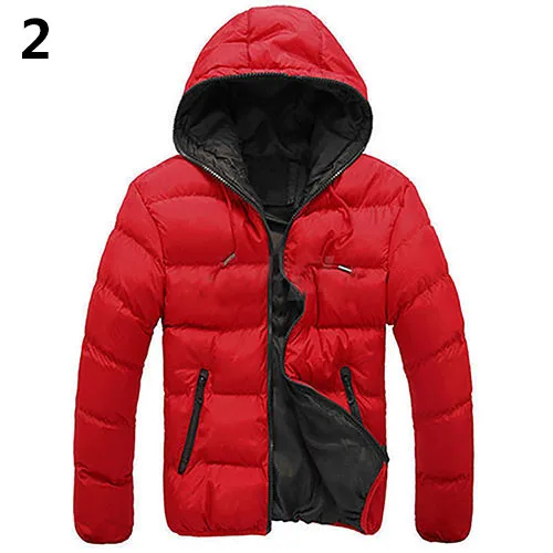 Мужская приталенная Повседневная теплая куртка с капюшоном зимнее плотное