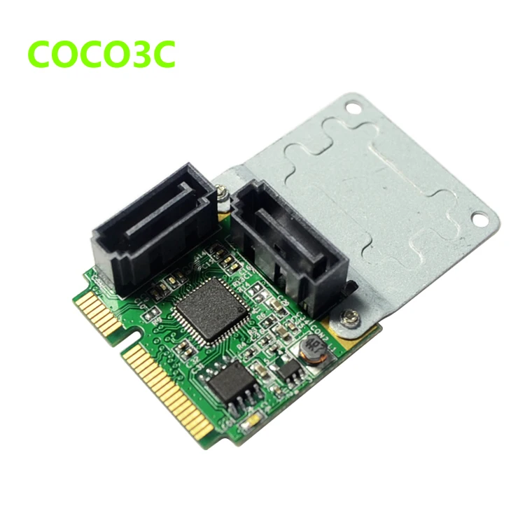 Карта контроллера RAID для mini ITX mPCIe 2 порта SATA 3 0 PCIe преобразователь III 6 ГБ кронштейн