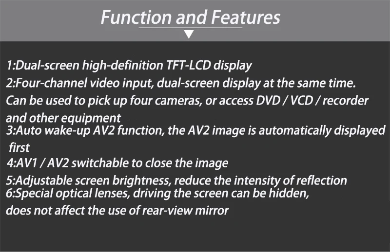 800*480 2CH видео вход 4," TFT lcd цветная автомобильная Система помощи при парковке автомобильный зеркальный монитор для заднего вида автомобиля и фронтальной камеры