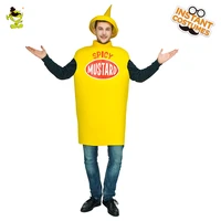 qlq halloween unisex christmas spicy mustard costume cosplay yellow mustard man role playing party for purim costumes