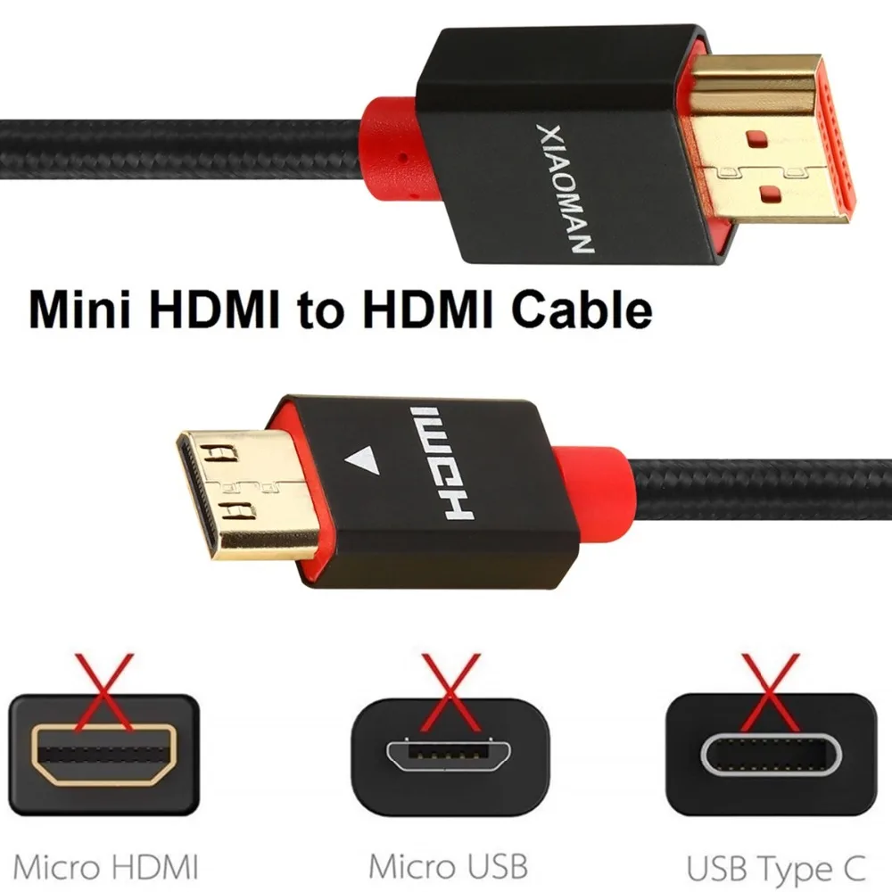 Высокоскоростной мини Кабель HDMI с позолоченным покрытием 1 м 2 3 5 штекер 1080P для
