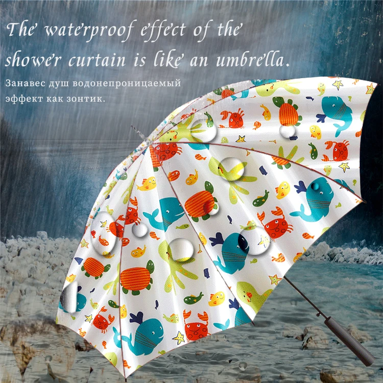 Rubihome душ Шторы для Ванная комната ПЕВА Сгущает Водонепроницаемый Декор