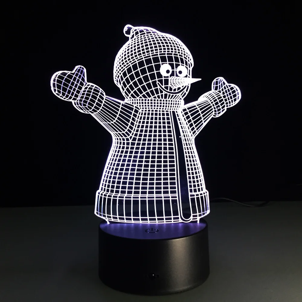 Акриловый 7 цветов меняющийся светодиодный USB 3D настольная лампа Новинка подарки