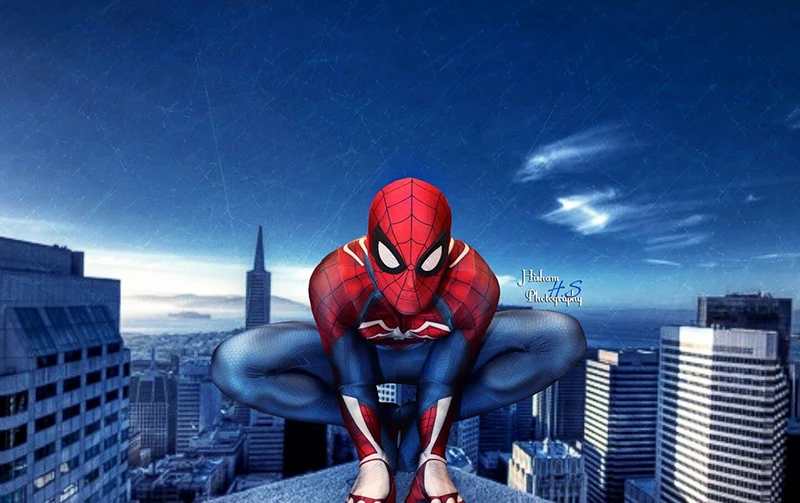 Новейший insomniac ps4 костюм Человека паука спандекс игра TASM Amazing spiderman для косплея