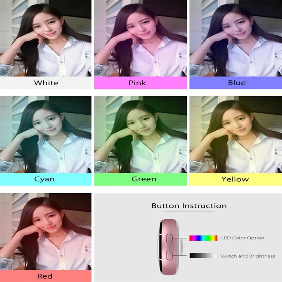 Цветная светодиодная лампа для селфи регулируемая подсветка iPhone Xiaomi Huawei