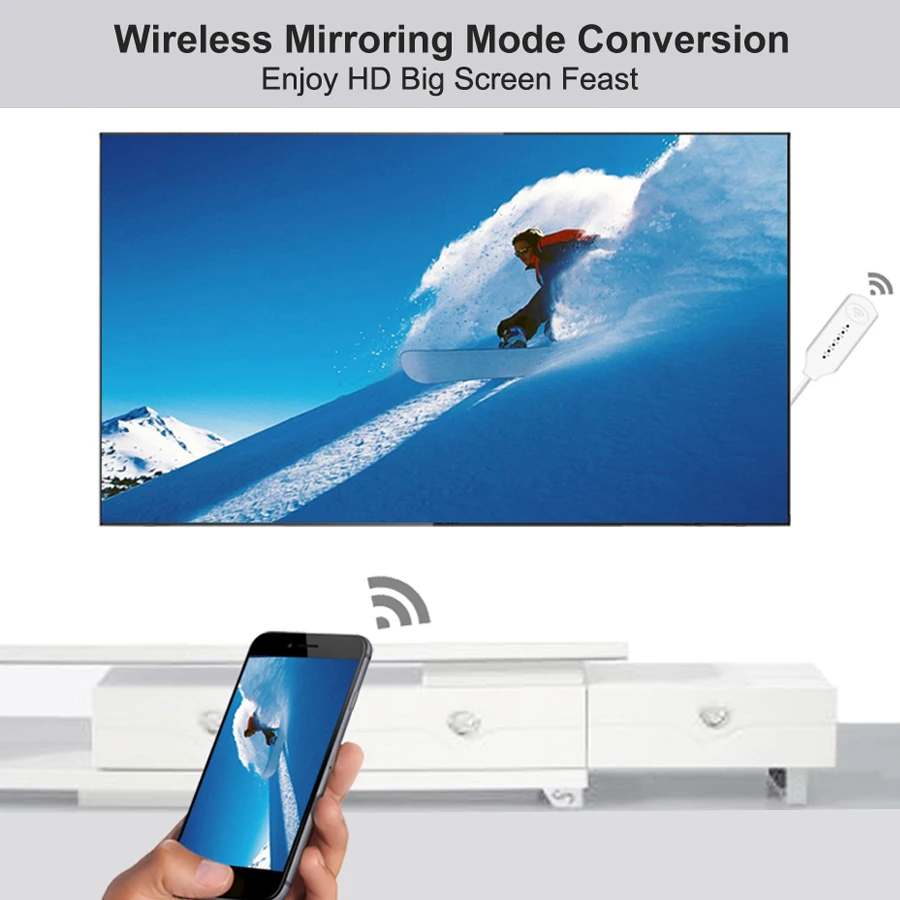 Беспроводной зеркальный кабель Wi Fi для преобразователя MHL в HDMI 1080P HDTV адаптер iPhone