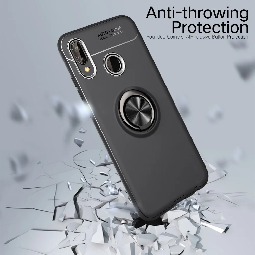 P20 Case Magnetic Car Holder For Huawei lite 360 Rotating Finger Ring Phone Cover Pro Capa |