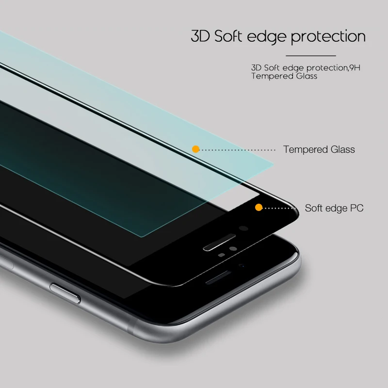 Закаленное стекло Suntaiho для iPhone XR XsMax 6 s мягкое 3D изогнутое полное покрытие