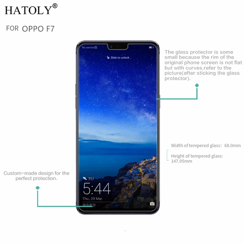Закаленное стекло OPPO F7 2 шт. ультратонкая Защитная пленка для экрана HD закаленное