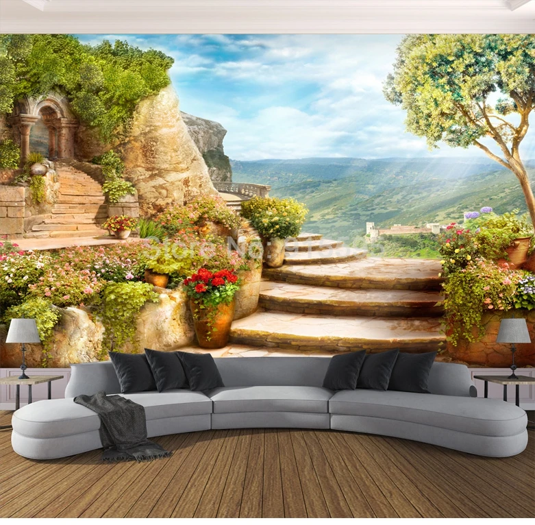 Пользовательские 3D фото обои Европейский Сад Природа Пейзаж большие фрески спальня гостиная фон Настенная роспись Papel де Parede