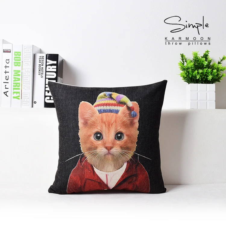 Льняное платье животных накидки на подушки кот &quotЗебра&quot Лев &quotпанда&quot