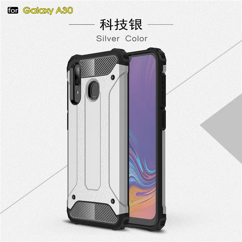 Чехол для телефона Samsung Galaxy A30 противоударный мягкий силиконовый + жесткий