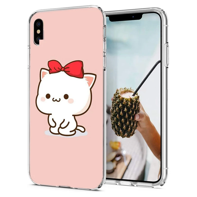 Роскошный чехол из ТПУ для iPhone 7 8 Plus 6 S мягкий с изображением кота мультяшного