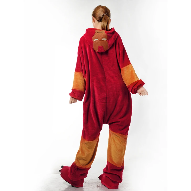 Новинка 2017 фланелевые пижамы для взрослых пижама Все в одном супер герой зимние