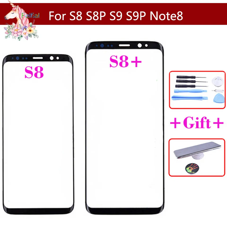 Для SAMSUNG Galaxy S8 G950 G950F Plus G955 S9 Note 8 N950F N950 передняя внешняя панель стеклянный объектив