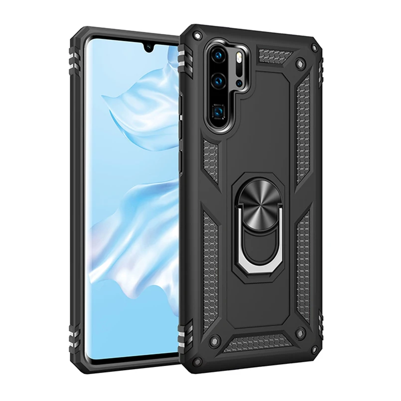 Кронштейн кольцо чехол для huawei P30 Lite PC + TPU противоударный Бампер Pro P Smart 2019 Coque Capa |