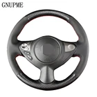 Сшитая вручную черная кожа gnusme для Nissan Sylphy Sunny Tiida, чехол рулевого колеса автомобиля