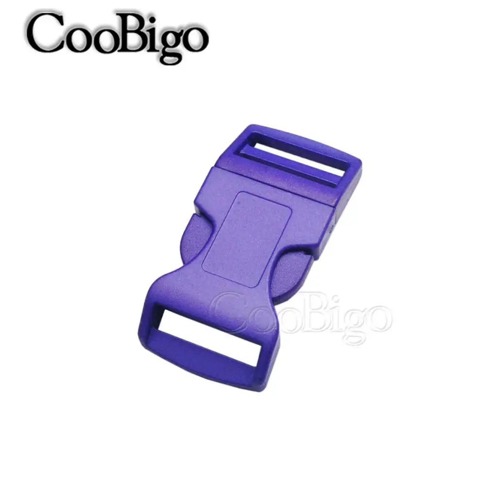 Purple 10 шт. 3/"(19 мм) красочные пластиковые изогнутые боковые пряжки для паракордового браслета, открытый рюкзак, ремень, сумка, аксессуары для DIY - Цвет: Purple