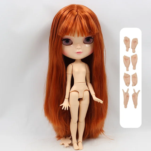 Ледяная кукла DBS маленькая грудь azone joint body BL232 красные каштановые волосы 30 см - Цвет: DOLL WITH HAND B