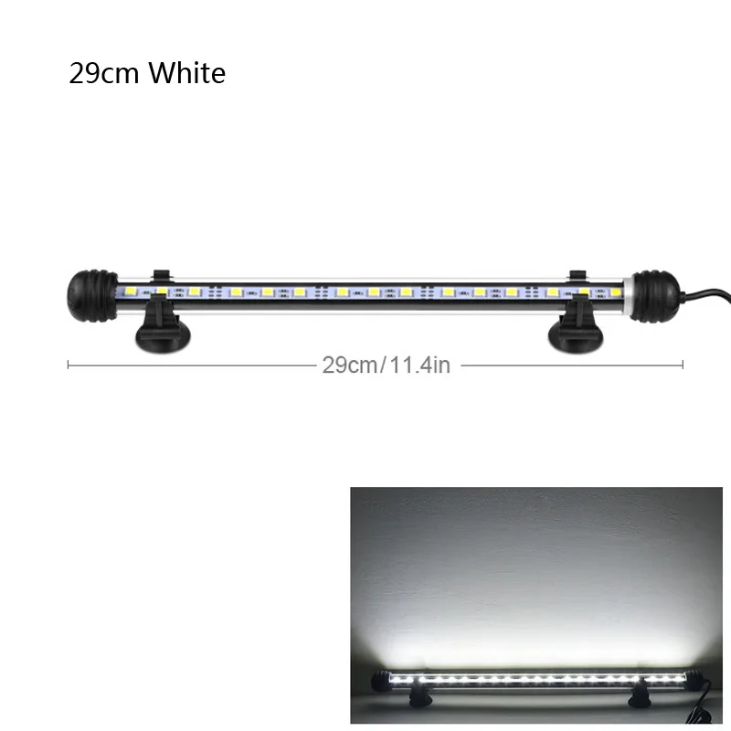29CM White 9 см 29 см 39 см 49 аквариум светодиодный аквариум лампа Светодиодная трубчатая лампа 9/15/21/27 Светодиодный s бар светильник погружной Водонепроницаемый 100-240V штепсельная вилка европейского стандарта - Цвет: 29CM White