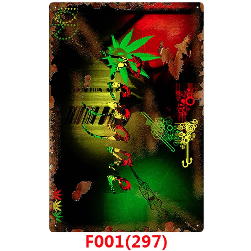 Dark Gray California Weed Retro Metal Tin Signs Poster Marijuana Vintage Tinplate Poster Bar Cafe Wall Decoration Poster 20*30cm - Color: Dark Gray