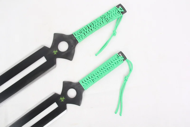 Косплэй темнее чем черный двойной зеленый меч японского аниме игры Real катана