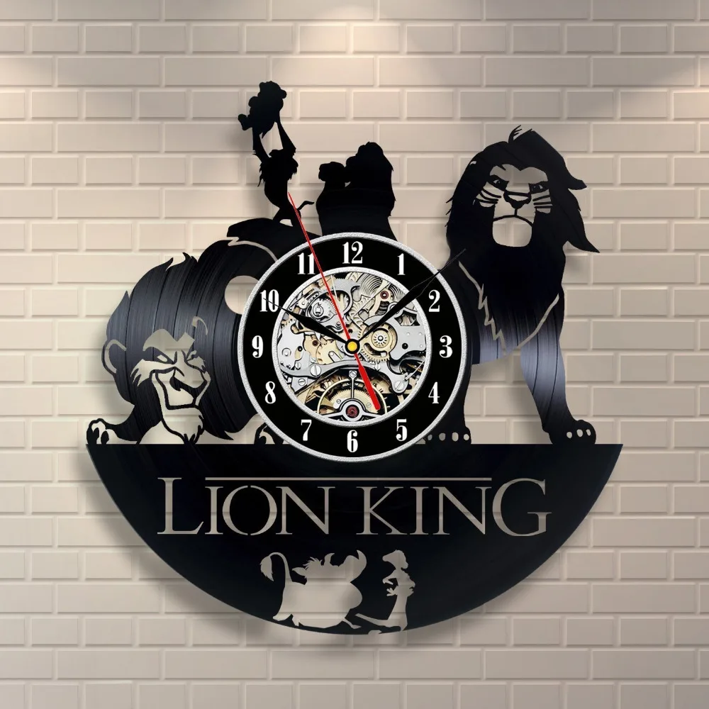Настенные часы Lion из виниловой записи | Дом и сад