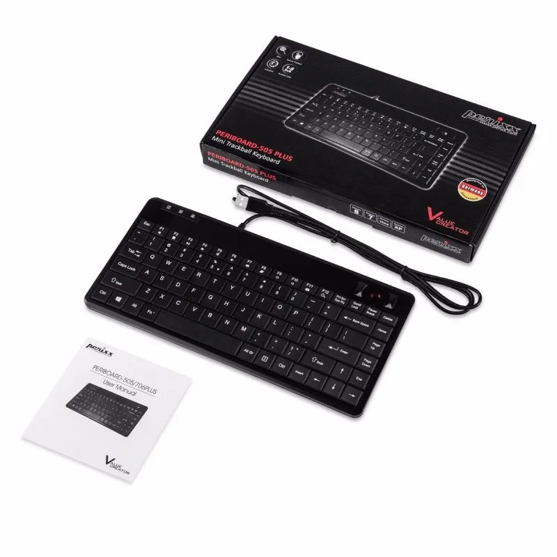 PERIBOARD 505 H PLUS компактный дизайн USB Проводная клавиатура с трекболом|designer keyboard|keyboard