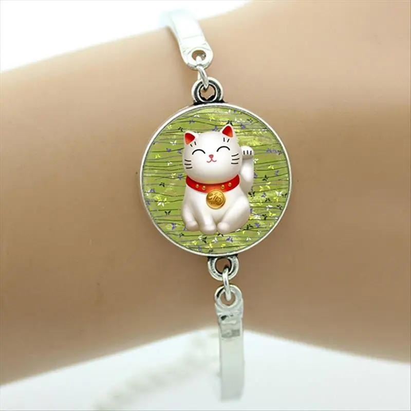 Черный очаровательный браслет с изображением готического кота художественный