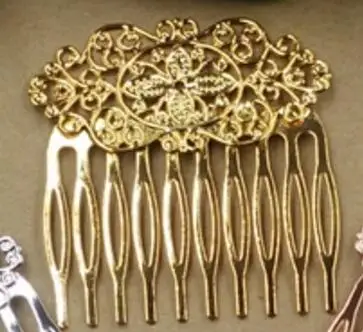 Gold Новинка, винтажная модная расческа для волос, украшение для волос, очаровательные женские заколки для волос с цветами, заколки, заколки, ретро аксессуары для волос, сделай сам - Окраска металла: Gold