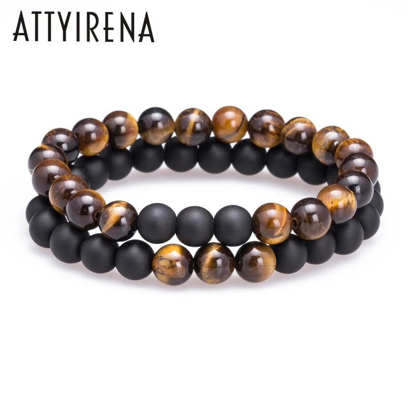 Мужской браслет Tigereye черный матовый для рукоделия 8 мм 2018|bracelets for|men charm braceletscharm