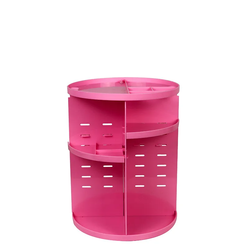pink colour 360 градусов вращающаяся Косметика багажная переноска настольная Косметическая композиция принять коробку пластиковая принять рамку - Цвет: pink colour