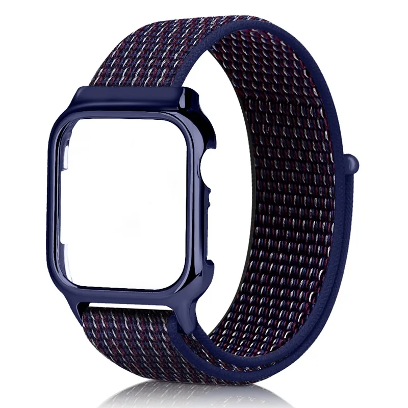 Нейлоновые ленты 40 мм 44 + защитный чехол для Apple Watch 4 3 браслет Ремешки часы