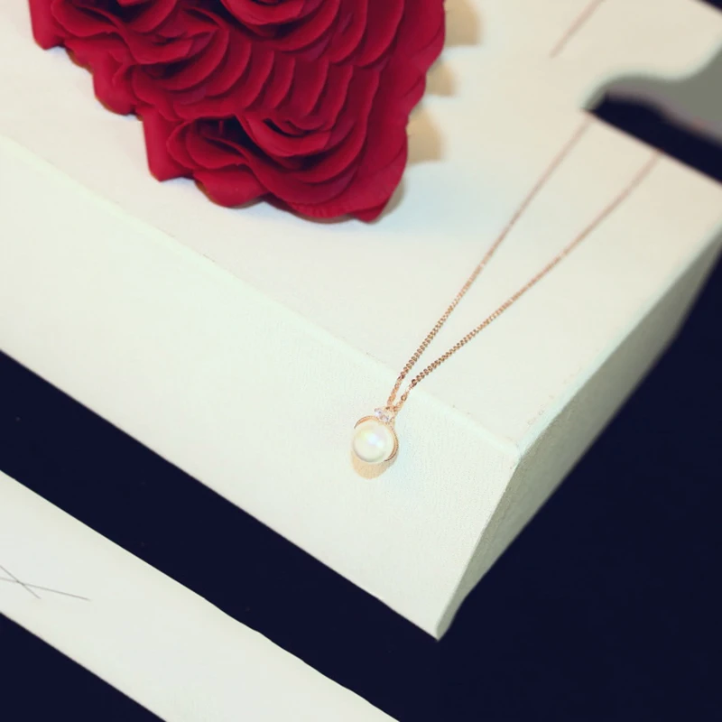 

2018 Fashion Necklaces For Women Jewelry Simulated Pearl Pendant Necklace Rose Gold cool Pendant Vestidos Wedding Jewelry