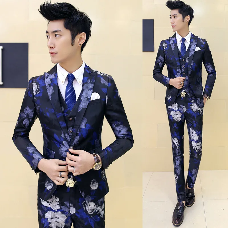 Костюм для парикмахера с принтом три комплекта одежды мужчин весна 2021|business suit|suits