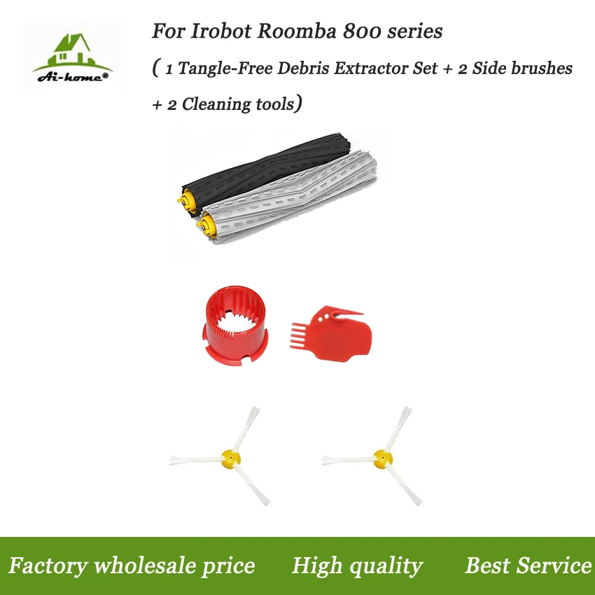 

Щетка для извлечения мусора без спутывания, 2 боковых щетки и 2 чистящих инструмента для iRobot Roomba 800, серия 900, 870, 880, 980, детали для очистителя